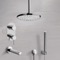 Chrome Tub and Shower System With Rain Ceiling Shower Head and Hand Shower